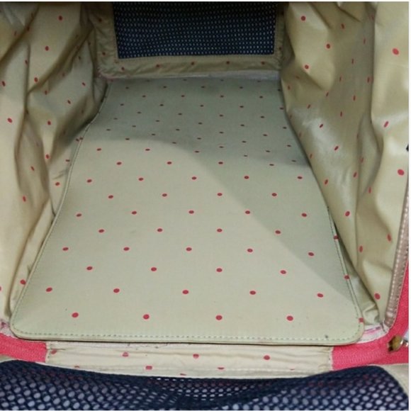 kate spade brown pink dot dog pet animal carrier see pics - Picture 5 of 7